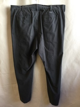 Mens, Casual Pants, BANANA REPUBLIC, Warm Gray, Cotton, Solid, 38/31, 1.5" Waistband, Flat Front, Zip Front, 4 Pockets