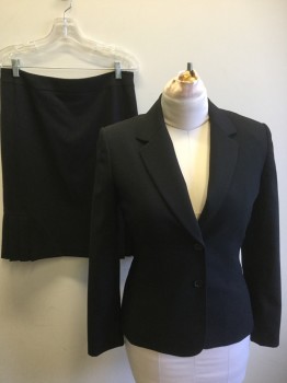 Womens, Suit, Jacket, TAHARI, Black, Polyester, Rayon, Solid, B34, 6, Single Breasted, 2 Buttons,  Notched Lapel,