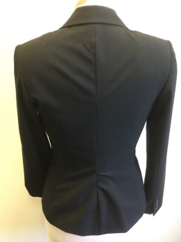 TAHARI, Black, Polyester, Rayon, Solid, Single Breasted, 2 Buttons,  Notched Lapel,