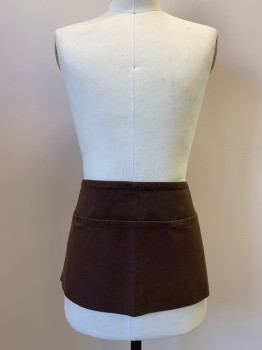 UNCOMMON THREADS, Brown, Polyester, Cotton, Solid, 2 Pockets, Back Tie