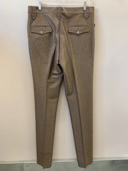 SILVERADO, Lt Brown, Brown, Beige, Polyester, Heathered, F.F, Top  And Back Pockets, Zip Front, Belt Loops,