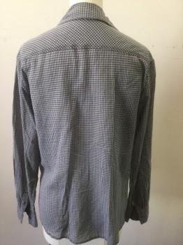JAMES PERSE, Gray, Black, Cotton, Plaid - Tattersall, Collar Attached, Button Front, 2 Patch Pocket,