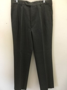 Mens, Suit, Pants, VERSINI, Charcoal Gray, Gray, Wool, Solid, 34/30, Matching Pants, Pleated Front, Slit Pockets, Micro Weave
