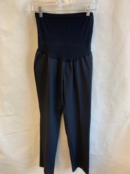 Womens, Maternity, A PEA IN THE POD, Black, Polyester, Viscose, Solid, M, Maternity, Extended Black High Waist, 4 Pockets