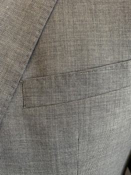 BOSS, Lt Gray, Wool, Heathered, Heathered Micro Weave, 2 Button Front, Notched Lapel, 3 Pockets,