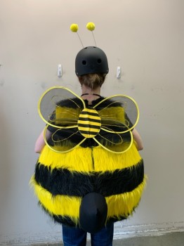 MTO, Black, Yellow, Synthetic, Foam, Stripes, Bumble Bee, Center Back Zipper, Wings Stitched on One Side and Velcro on the Other. Pullover, Singer Tail
