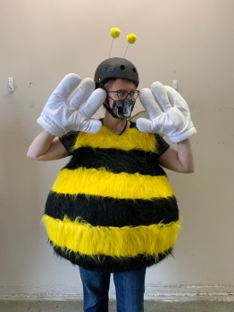 Unisex, Walkabout, MTO, Black, Yellow, Synthetic, Foam, Stripes, M/L, Bumble Bee, Center Back Zipper, Wings Stitched on One Side and Velcro on the Other. Pullover, Singer Tail
