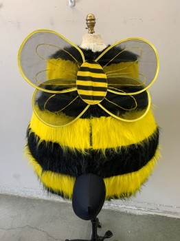 MTO, Black, Yellow, Synthetic, Foam, Stripes, Bumble Bee, Center Back Zipper, Wings Stitched on One Side and Velcro on the Other. Pullover, Singer Tail