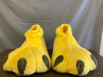 MTO, Yellow, Black, Synthetic, Foam, TALLONS, Faux Fur with Painted Talons, Very Comfortable Like a Slipper