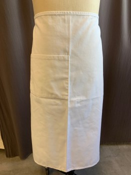 CHEF DESIGNS, White, Poly/Cotton, Solid, Ties at Waist, 1 Pocket
