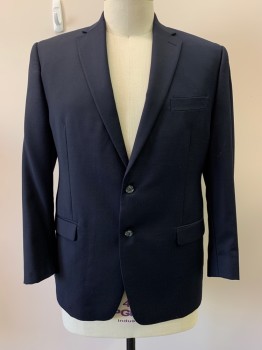 Mens, Sportcoat/Blazer, RALPH LAUREN, Navy Blue, Wool, Solid, 44R, 2 Buttons, Single Breasted, Notched Lapel, 3 Pockets,