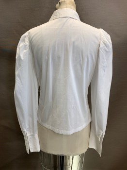 BEUA TILLEY BAR III, White, Cotton, Polyester, C.A., Button Front, L/S, Pleated Shoulders