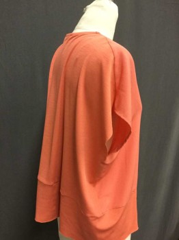 Womens, Top, ZARA, Salmon Pink, Polyester, Solid, M, V-neck, Sleeveless, Pull Over, See Photo Attached,