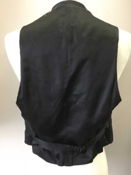MTO, Charcoal Gray, Wool, Silk, 6 Buttons, 4 Pockets, Heathered Charcoal Wool, Black Silk Back with Shattered Silk on Left Shoulder See Photo Attached, Adjustable Belt, 1800's