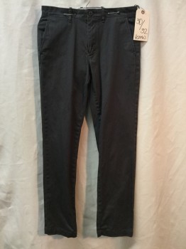 Mens, Casual Pants, JCREW, Dk Gray, Cotton, Solid, 30/32, Dark Gray