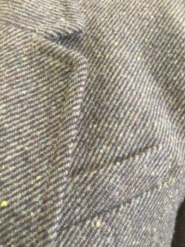 Womens, Blazer, BANANA REPUBLIC, Olive Green, Black, Wool, Speckled, 2, Olive Green with Speckled Red/yellow/etc, Self Black Ribbed, Notched Lapel, 2 Button Front, Pocket Flaps