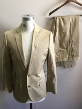 J CREW, Tan Brown, Cotton, Solid, Twill Weave,  Flat Front, Ludlow Slim