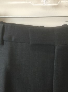 Mens, Suit, Pants, Z.ZEGNA, Charcoal Gray, Rayon, Solid, Ins:32, W:36+, Flat Front, Tab Waist, Zip Fly, 4 Pockets, High End