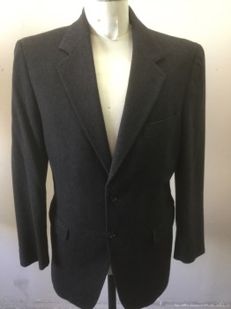 JOSEPH & FEISS , Charcoal Gray, Cashmere, Solid, Notched Lapel, 2 Button Front, Pocket Flaps,