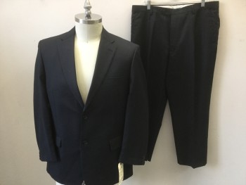 CONCEPTS, Navy Blue, Wool, Stripes - Pin, 2 Buttons,  Notched Lapel, 3 Pockets,