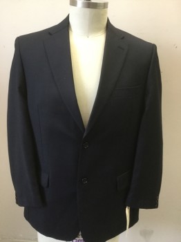 CONCEPTS, Navy Blue, Wool, Stripes - Pin, 2 Buttons,  Notched Lapel, 3 Pockets,