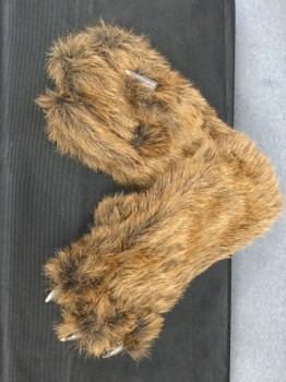 Unisex, Gloves, MARYLEN, Brown, Faux Fur, MS. BEAR: Paws, Faux Fur Gloves, Attached Claws, Mittens, Hole for Access to Fingers