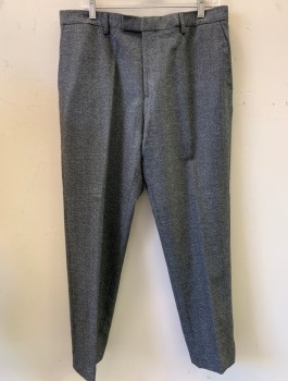 Mens, Suit, Pants, REISS, Gray, Wool, 36/30, F.F, Slash Pockets,