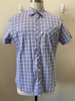 WALLIN + BROS, Black, Red, White, Cotton, Plaid - Tattersall, S/S, Button Front, Collar Attached, Chest Pocket