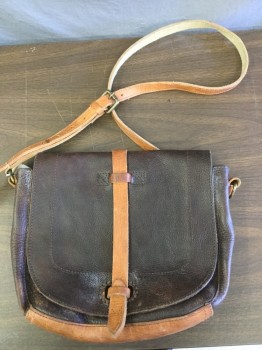 Womens, Purse, WILL LEATHER GOODS, Brown, Camel Brown, Leather, Solid, OS, Saddle Bag Style, Cross Over Strap