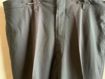 N/L, Charcoal Gray, Wool, Solid, Flat Front, 4 Pockets, Zip Fly, Belt Loops, Cuffed Hem *Fading Lines on Front*