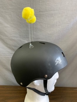 N/L, Black, Yellow, Synthetic, Foam, Solid, Bumble Bee Antenna, Hot Glued Springs and Yellow Puff Balls