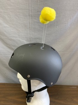 N/L, Black, Yellow, Synthetic, Foam, Solid, Bumble Bee Antenna, Hot Glued Springs and Yellow Puff Balls