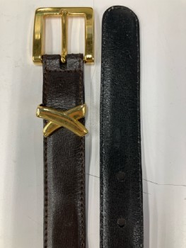 PALOMA PICASSO, Black, Leather, Solid, Gold Buckle