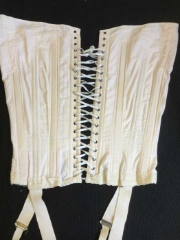 N/L, Pink, Off White, Cotton, Solid, CORSET:  Light Pink, Off White Lacing Front, Hook Back, See Photo Attached,