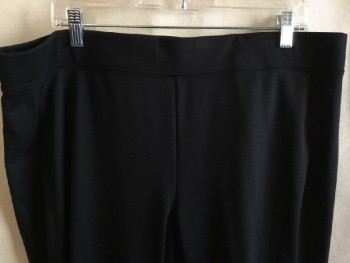 Womens, Casual Pants, BOUTIQUE, Black, Polyester, Spandex, Solid, 2X, 20 , 2" Elastic Waist Band