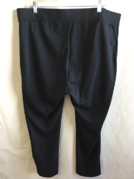 Womens, Casual Pants, BOUTIQUE, Black, Polyester, Spandex, Solid, 2X, 20 , 2" Elastic Waist Band