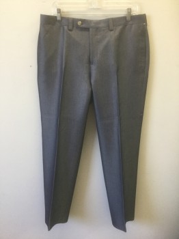 Mens, Suit, Pants, RALPH LAUREN, Midnight Blue, Slate Gray, Rayon, Polyester, 2 Color Weave, Ins:30, W:34, Changeable Midnight/Gray Dotted Weave Fabric, Flat Front, Button Tab Waist, 1/2" Wide Belt Loops, 4 Pockets. Zip Fly