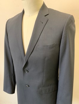 BARONI PRIVE , Charcoal Gray, Wool, Stripes - Micro, Single Breasted, Notched Lapel with Hand Picked Stitching, 2 Buttons, 4 Pockets, Orange Polka Dotted Lining