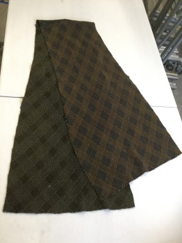 NL, Olive Green, Forest Green, Gray, Wool, Plaid, Bias Cut Rectangle Witch Center Seam  Lower Class,