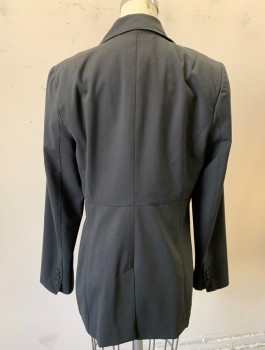 Womens, Maternity, A PEA IN THE POD, Black, Wool, Spandex, Solid, S, Maternity, Single Breasted, Notched Lapel, 1 Button, Empire Waist, Slightly Stretchy Material