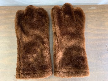 MARYLEN, Brown, Synthetic, Solid, Beaver, Gloves