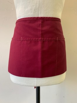NO LABEL, Red Burgundy, Poly/Cotton, Solid, 3 Pockets, Waist Ties,