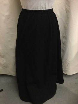 N/L, Black, Polyester, Abstract , Solid, Self Textured Pattern Material, Gathered At Waist, Hook & Eye Closure At Center Back Waist, Floor Length, Made To Order,