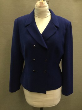 LE SUIT, Purple, Polyester, Solid, Double Breasted, Collar Attached, Notched Lapel, Purple Stone Buttons