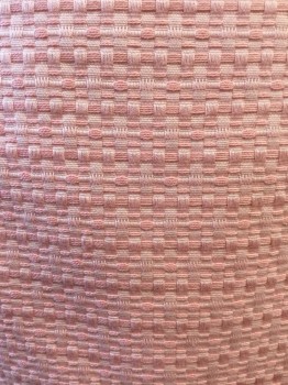 Womens, Skirt, Knee Length, KAY UNGER, Coral Pink, Synthetic, Basket Weave, 4, Low Waist, No Waistband, Back Zipper, Inverted Box Pleat Ruffle Hem
