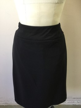 Womens, Skirt, Below Knee, ALEX & OLIVIA , Black, Polyester, Rayon, Solid, 10, Flat FRONT
