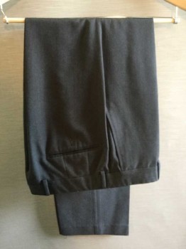 Mens, Suit, Pants, Gucci, Charcoal Gray, Wool, Mohair, Solid, 32, 34, Flat Front, Zip Fly, Belt Loops