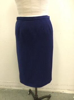 LE SUIT, Purple, Polyester, Solid, Pencil Skirt, Zip Back, Button Tab Closure
