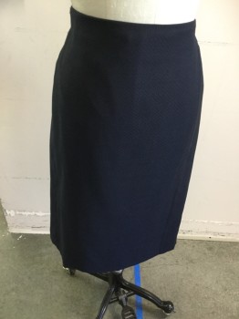 Womens, Skirt, Below Knee, HOBBS, Navy Blue, Wool, Polyester, Text, 10, Texture Flat/Front