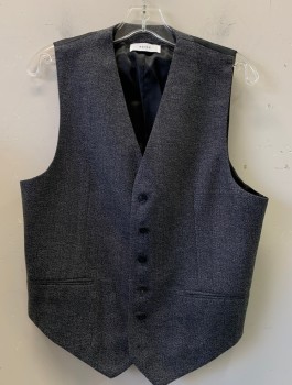 Mens, Suit, Vest, REISS, Gray, Wool, 42, 6 Button, 2 Pocket